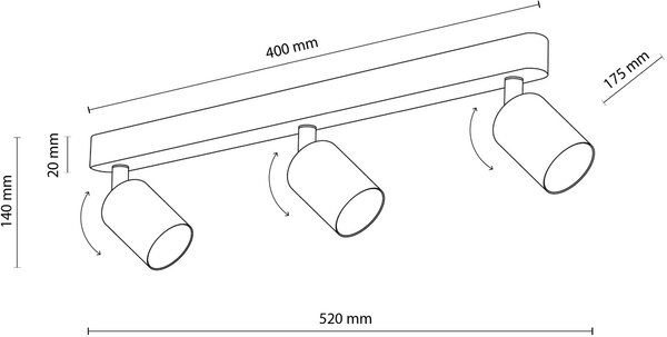 TK Lighting Livia stropní světlo 3x10 W růžová 10234
