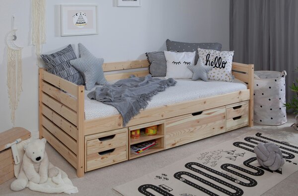 POSTEL S ÚLOŽNÝM PROSTOREM, 90/200 cm, přírodní barvy MID.YOU - Online Only dětské postele, Online Only