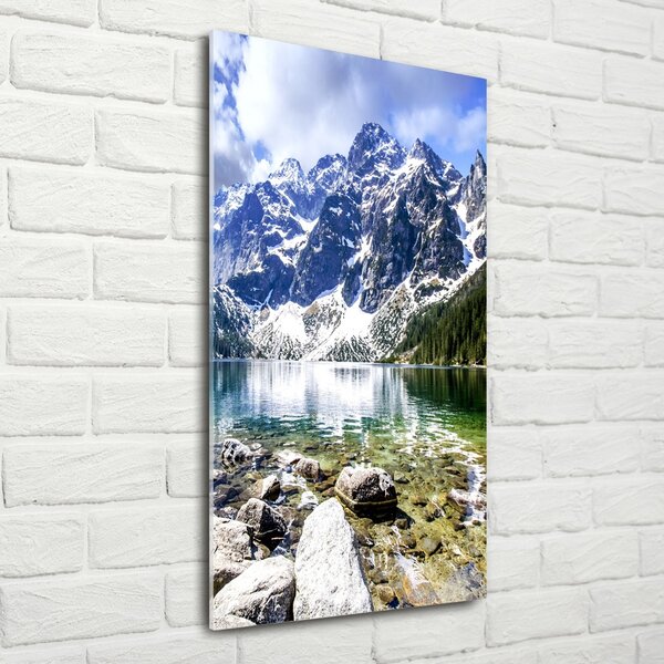 Vertikální Fotoobraz na skle Mořské oko Tatry osv-84961137