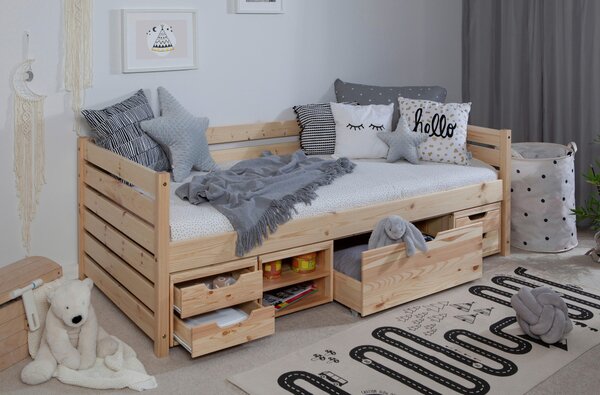 POSTEL S ÚLOŽNÝM PROSTOREM, 90/200 cm, přírodní barvy MID.YOU - Online Only dětské postele, Online Only