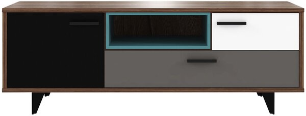 KOMODA POD TELEVIZI, šedá, zelená, černá, bílá, barvy dubu, 155/54/52 cm Carryhome - Dětské pokoje sestavy