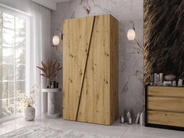 Moderní skříň Grelipt 100 cm, Barva: ořech warmia / ořech warmia + černá 5903211531798