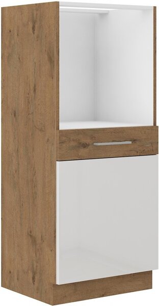Kuchyňská skříňka na vestavnou troubu VANYA - šířka 60 cm, bílá / dub lancelot