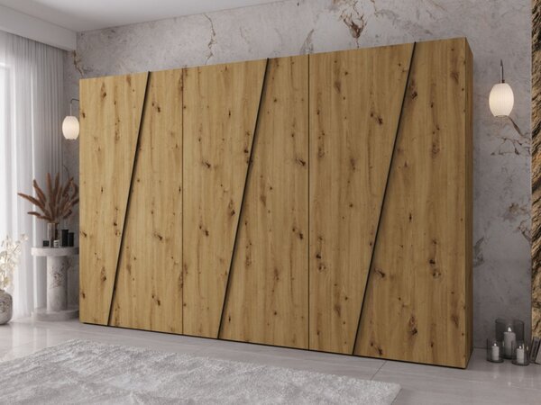 Moderní skříň Grelipt 300 cm, Barva: černá 5903211531934