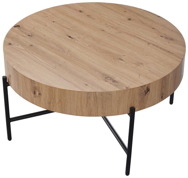 KONFERENČNÍ STOLEK, černá, dub artisan, kov, kompozitní dřevo, 80/80/42 cm Boxxx - Konferenční stolky, Online Only