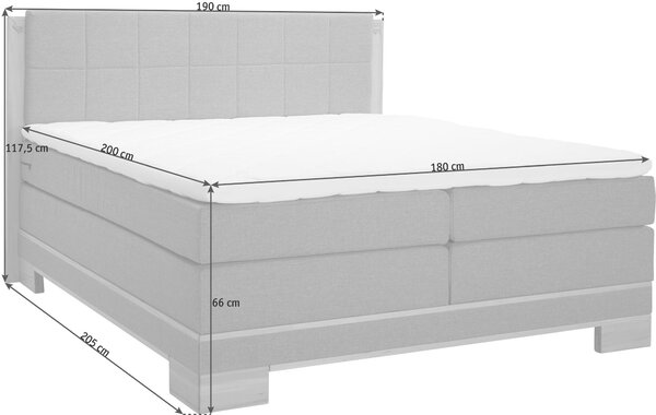 POSTEL BOXSPRING, 180/200 cm, barvy buku, béžová Linea Natura - Manželské postele