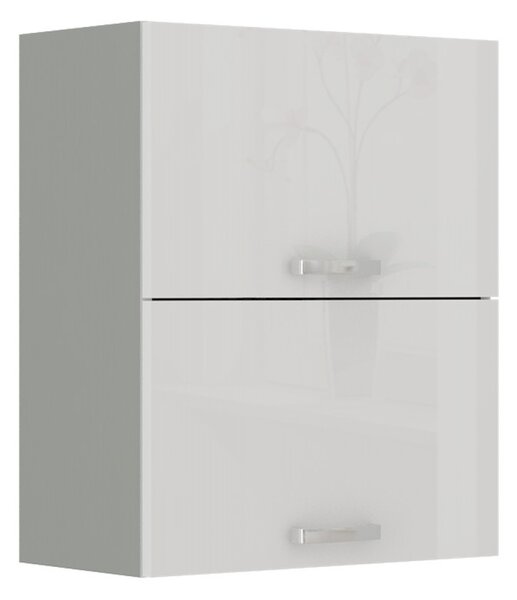 Horní výklopná skříňka ULLERIKE - šířka 60 cm, bílá / šedá