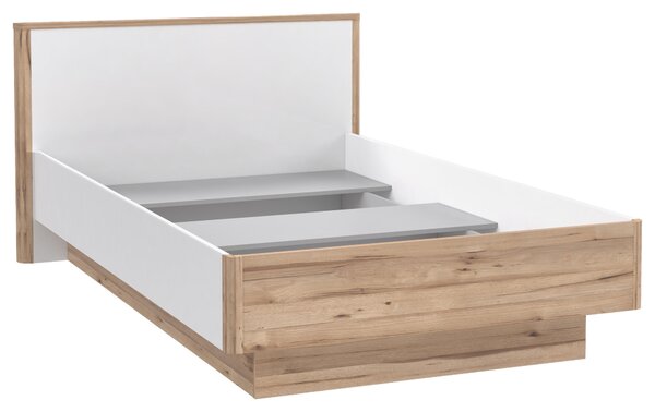 POSTEL, 120/200 cm bílá, barvy dubu Xora - Jednolůžkové postele