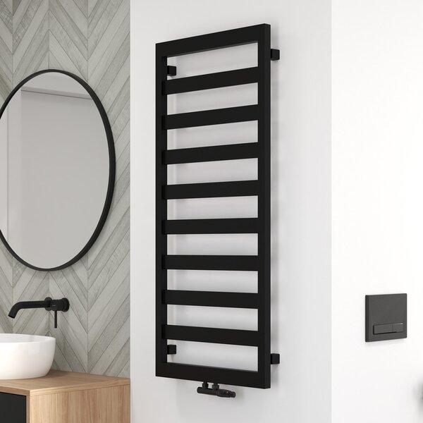 Oltens Benk koupelnový radiátor žebříkový 115x50 cm černá mat 55005300