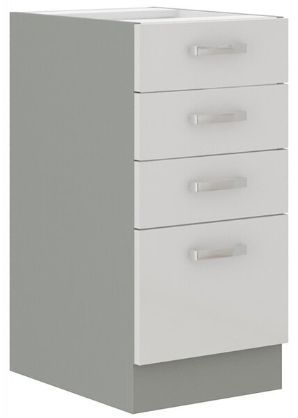 Šuplíková kuchyňská skříňka ULLERIKE - šířka 40 cm, bílá / šedá