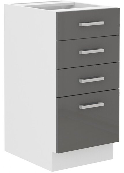 Šuplíková kuchyňská skříňka SAEED - šířka 40 cm, šedá / bílá