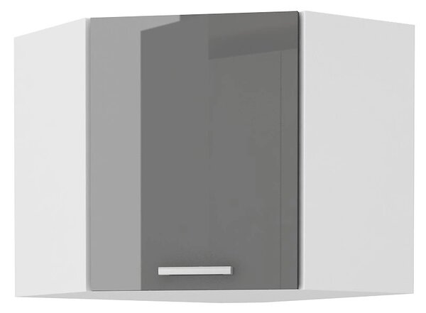 Horní rohová skříňka SAEED - 58x58 cm, šedá / bílá