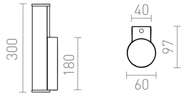 STELLA nástěnné svítidlo 230V LED 7W 690lm 3000K IP44 - RED - DESIGN RENDL