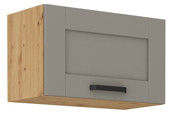 Digestořová skříňka LAILI - šířka 60 cm, světle šedá / dub artisan