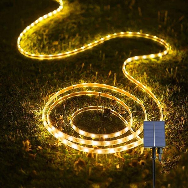 Solární LED páska 5 m - teplá bílá