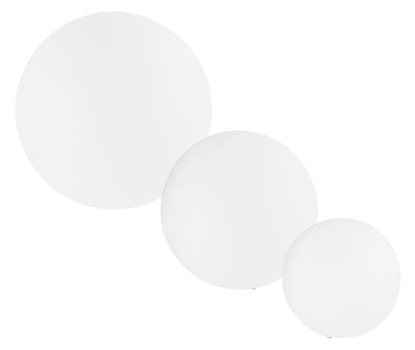 FAN I-GECO-SFERA-L40 Nabíjecí venkovní lampička Geco, dobíjecí, bílá, LED 4 W, 240 lm, RGBW, stmívatelná, IP65, vč. dálkového ovladače, 40 x 40 cm - FANEUROPE