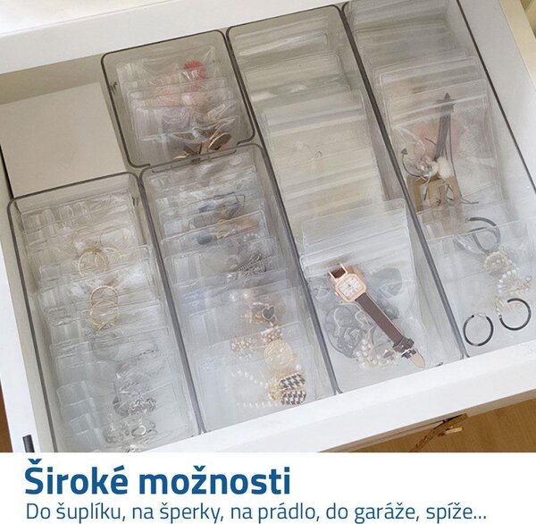 Transparentní organizér - dlouhý obdélníkový