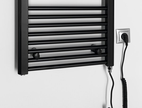 Aqualine Aqualine, DIRECT-E elektrické topné těleso, rovné, 450x960 mm, 300 W, černá, ILE94TB