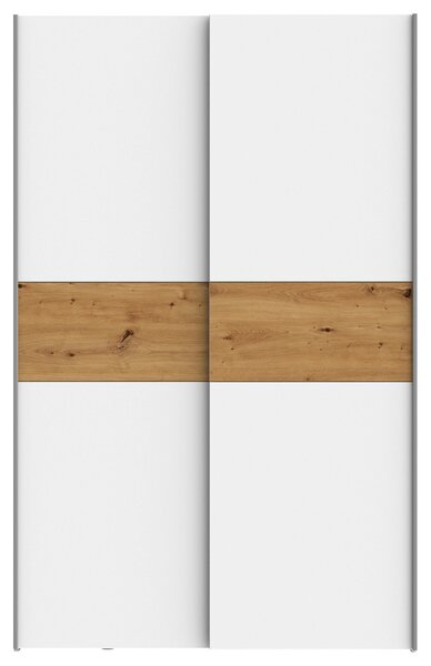 SKŘÍŇ S POSUVNÝMI DVEŘMI, bílá, barvy dubu, 120/190,5/61,2 cm Carryhome - Šatní skříně