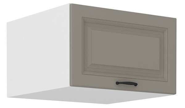 Horní hluboká skříňka s výklopnými dvířky SOPHIA - šířka 60 cm, světle šedá / bílá