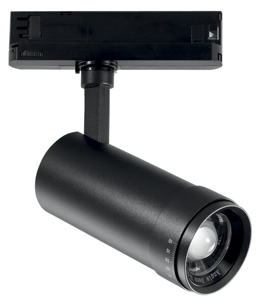 FAN LED-EXPLORER-NER Třífázový lištový LED reflektor EXPLORER černý 3W 3000-4000 K 71x167 mm - FANEUROPE