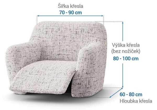 Bielastické potahy VITTORIA smetanová relaxační křeslo (š. 70 - 90 cm)