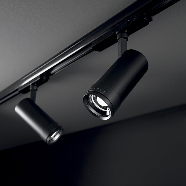 FAN LED-EXPLORER-NER Třífázový lištový LED reflektor EXPLORER černý 3W 3000-4000 K 71x167 mm - FANEUROPE