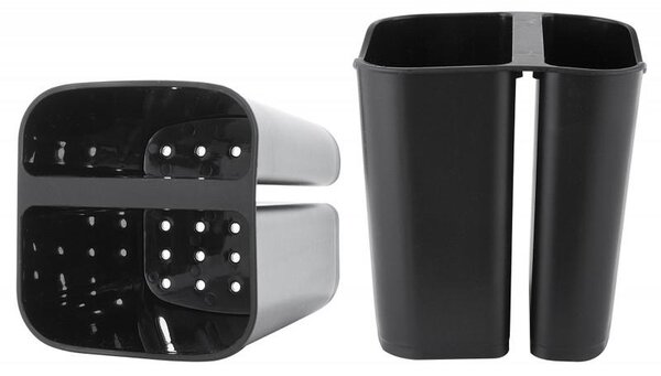 Erga Gavi, koupelnový koš na kosmetiku 30x12x19 cm na přísavky, černá matná, ERG-YKA-CH.GAVI-PP-KP-BLK
