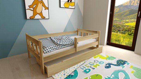 Dětská postel z masivu borovice MÁJA - 200x90 cm - přírodní