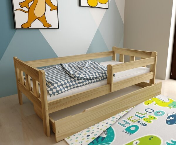 Dětská postel z masivu borovice MÁJA - 200x90 cm - přírodní