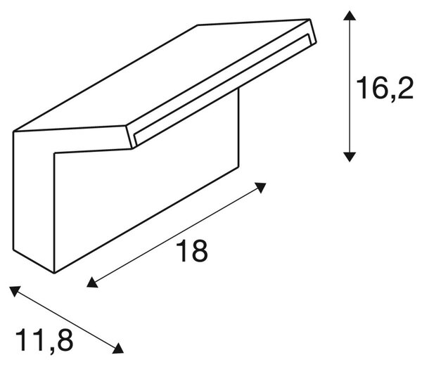 LA 1008722 ORDI II WL, nástěnné světlo pro povrchovou montáž, hranaté, 2200/3000 K, IP65, bílé - BIG WHITE (SLV)