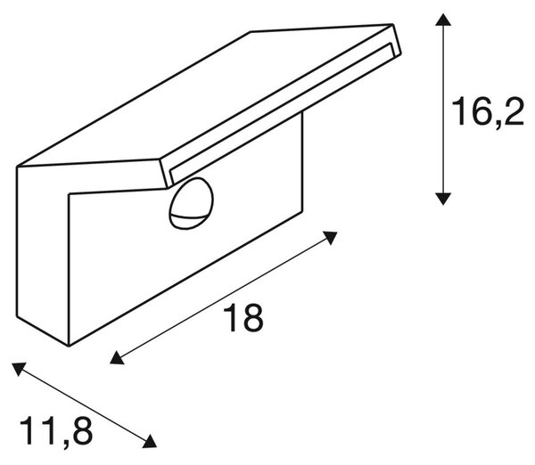 LA 1008724 ORDI II WL, SENSOR, nástěnné světlo pro povrchovou montáž, hranaté, 2200/3000 K, IP54, bílé - BIG WHITE (SLV)
