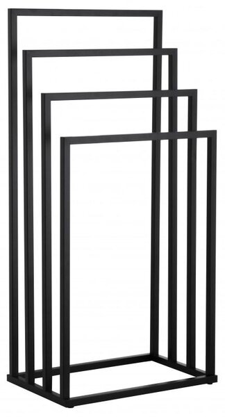 Erga Lonia, čtyřramenný věšák na ručníky 45x29x94 cm, černá matná, ERG-YKA-P.LONIA4-BLK