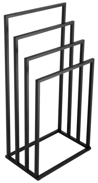 Erga Lonia, čtyřramenný věšák na ručníky 45x29x94 cm, černá matná, ERG-YKA-P.LONIA4-BLK