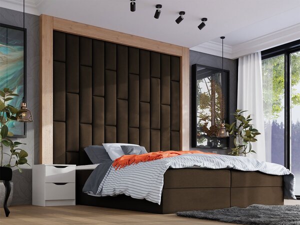 Čalouněný nástěnný panel 80x20 PAG - hnědý