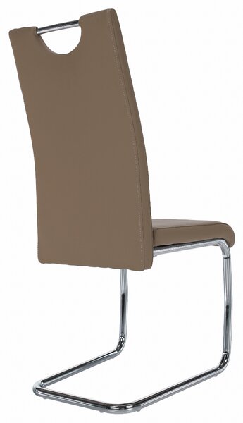 KONDELA Jídelní židle, ekokůže cappucino, světlé šití / chrom,ABIRA NEW