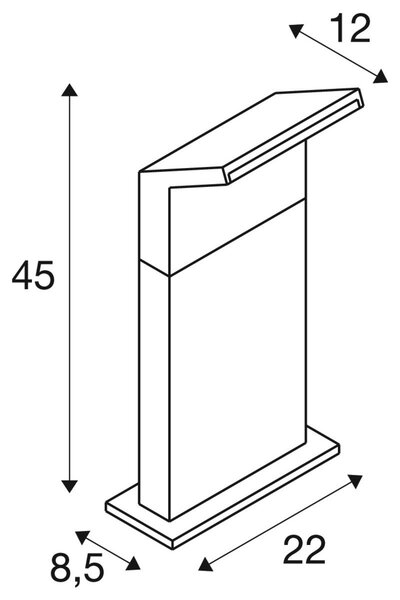 LA 1008725 ORDI II POLE 45, volně stojící svítidlo, úhlové, 2200/3000 K, IP65, černé - BIG WHITE (SLV)