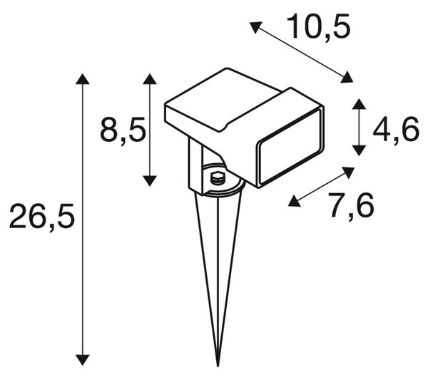 LA 1008478 SYNA WIDE svítidlo se zemním hrotem, 2200 K, 115°, IP65, hranaté, černé - BIG WHITE (SLV)
