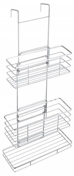 Erga Rafek, trojitá koupelnová polička do sprchy na zavěšení 30x12,5x71 cm, chromová, ERG-YKA-CH.RAFEK-CHR