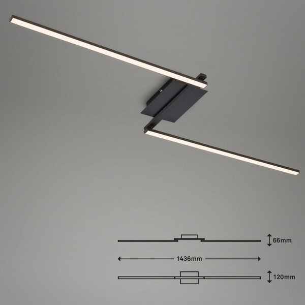BRILONER LED stropní svítidlo, 143,6 cm, 12 W, černá BRILO 3500-015