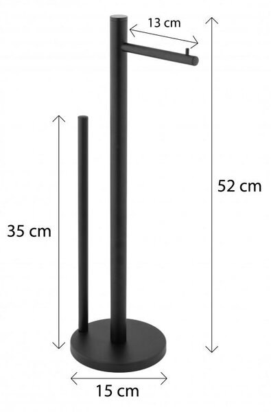 Erga Westa, držák WC papíru se zásobníkem na toaletní papír, černá matná, ERG-YKA-P.WESTA-BLK