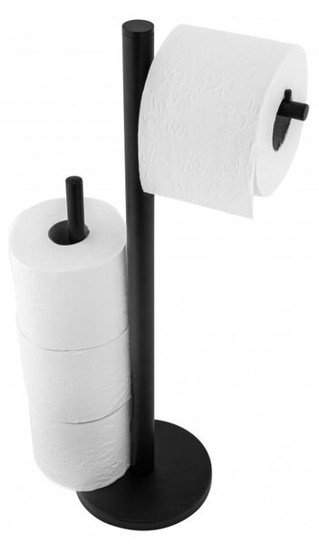 Erga Westa, držák WC papíru se zásobníkem na toaletní papír, černá matná, ERG-YKA-P.WESTA-BLK