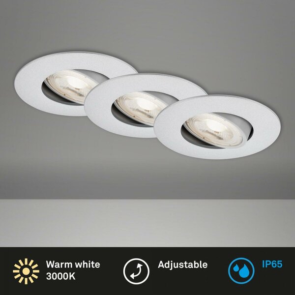 BRILONER LED vestavné svítidlo 4,4 cm 3x 4,9 W 480lm chrom BRI 7602034
