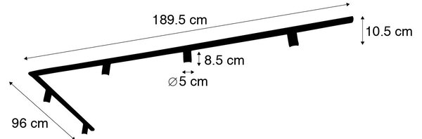 Moderní 1-fázový kolejnicový systém 5 světel vč. objímky E27 černá - Jeana