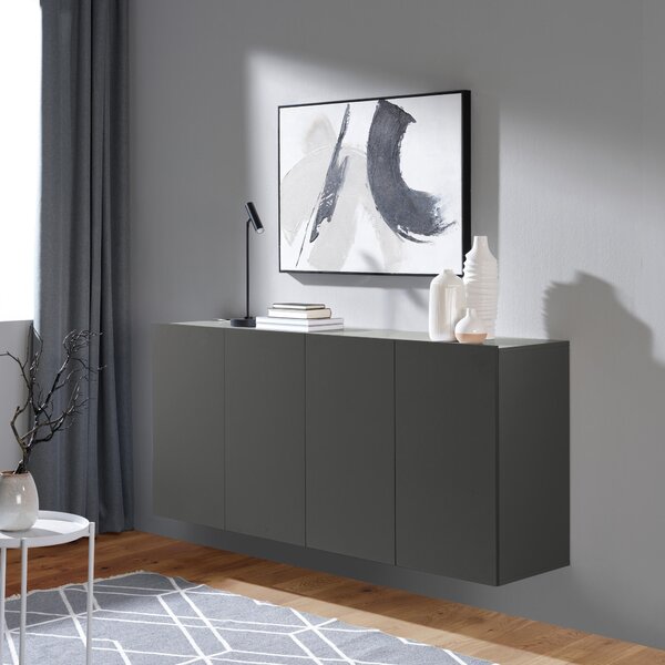 ŠIROKÁ KOMODA, antracitová, 180/80/42 cm Hom`in - Online Only komody, Online Only