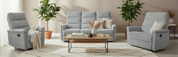 SEDACÍ SESTAVA, textil, světle šedá Livetastic - Online Only sedačky, Online Only