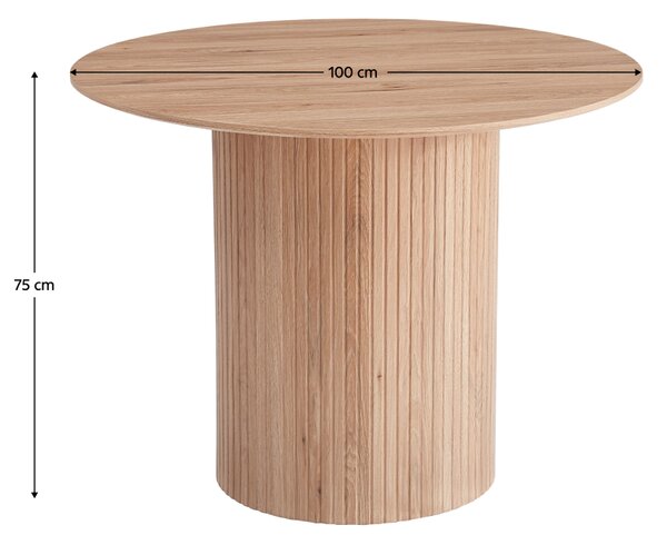 KONDELA Jídelní stůl, dub, průměr 100 cm, PAOLO