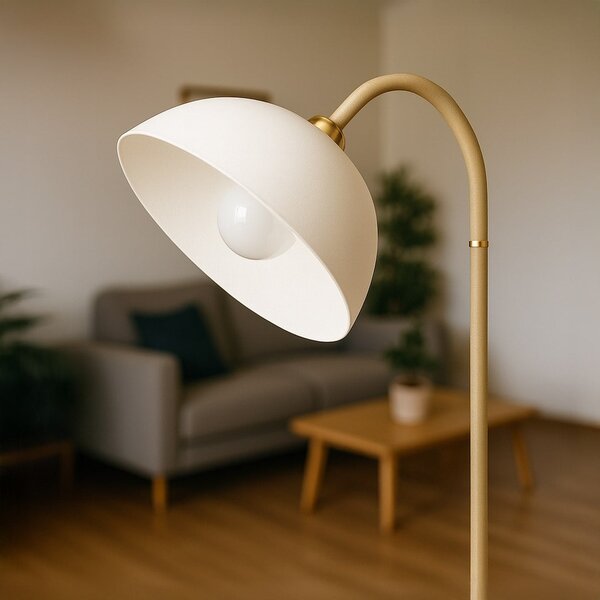 Stojací lampa Zack, 1x bílé PVC stínítko, be