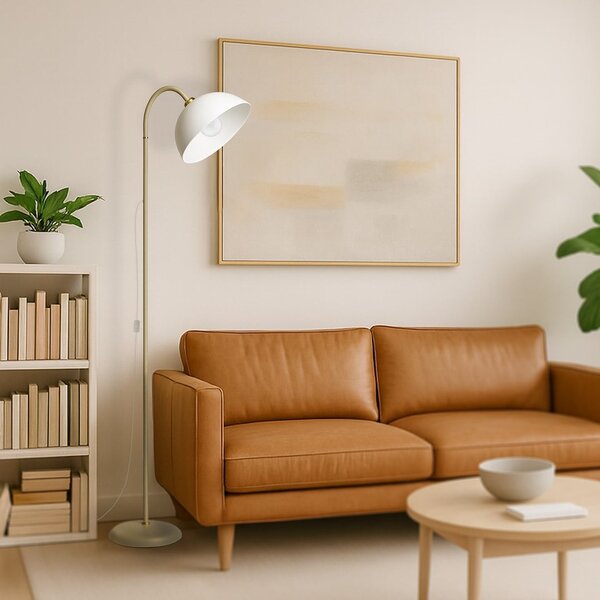 Stojací lampa Zack, 1x bílé PVC stínítko, be