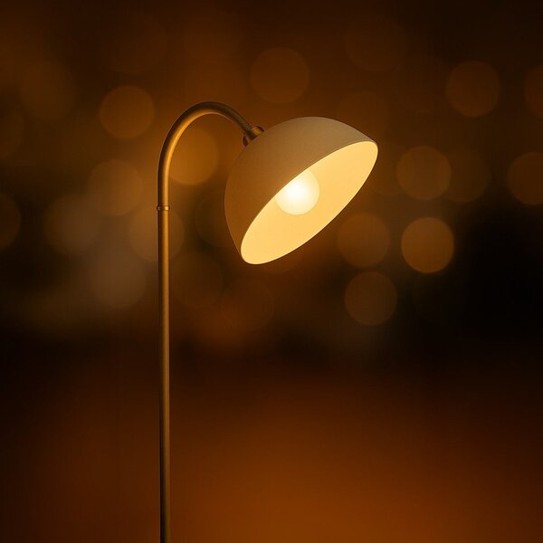 Stojací lampa Zack, 1x bílé PVC stínítko, be